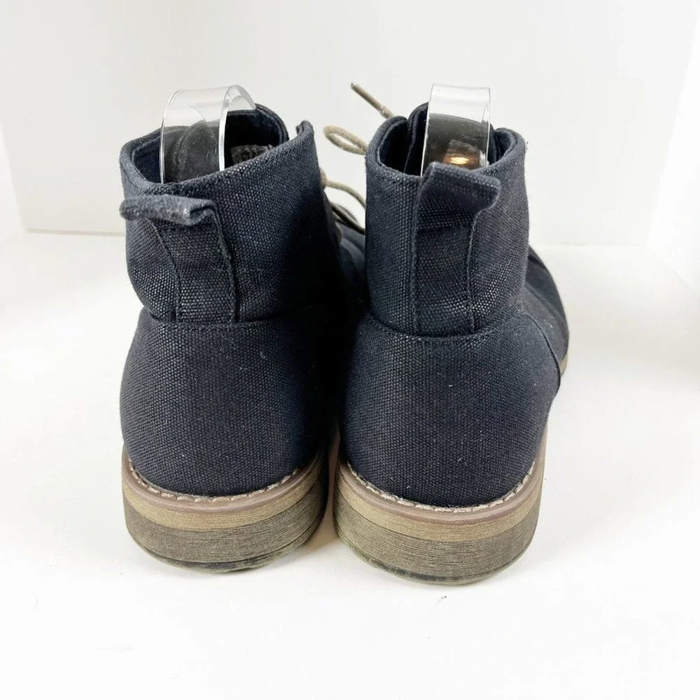 2/$30 Perry Ellis Tim II Shoes Men 10.5 Charcoal Black Canvas Boots LUG SOLE